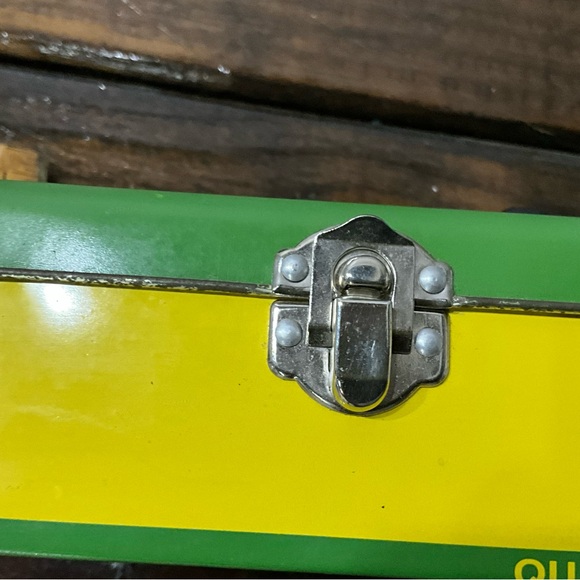 John Deere Metal Toy Tool Box with Tools with Latch - Picture 8 of 15